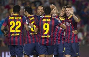 Barcelona celebró la fiesta del Camp Nou con goleada y además, Neymar marcó su primer gol en liga
