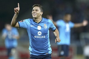 Juan Fernando Quintero del Porto celebra gol