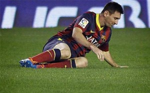 tercera lesión en el año de Lionel Messi en el partido entre el Barcelona y Betis