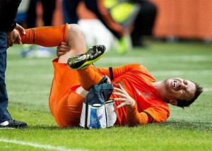 Abel Aguilar lesiónó al tulipán en el amistos entre Colombia y Holanda.