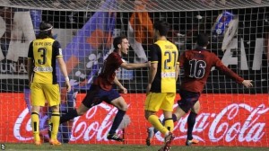 El Osasuna goleó 3-0 al Atleti en Pamplona