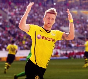 triplete de reus en victoria del dortmund 2014