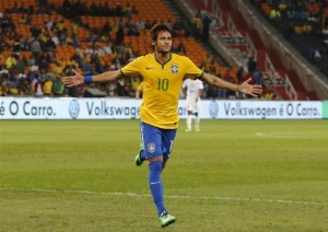 Neymar marca hattrick en victoria de Brasil ante Sudáfrica en partido amistoso