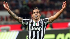Tevez celebra un gol con juventus 2014