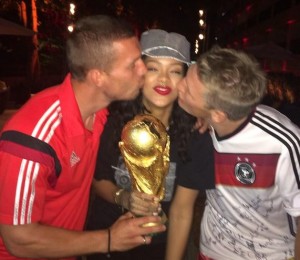 Rihanna se coló en la fiesta de la selección de alemania