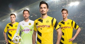 camiseta oficial puma del bvb para la temporada 2014-15 de bundesliga y champions