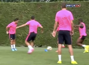 El entreno del Barca