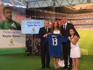 Keylor fue presentado en el santiago bernabeu
