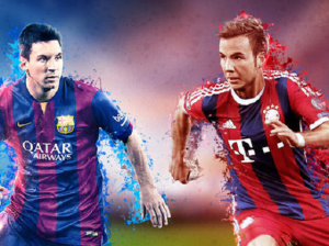 Leo Messi en el FIFA 15 y Gotze en el PES 2015