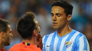 El defensa del Málaga explica la pelea con el delantero argentino del FC Barcelona