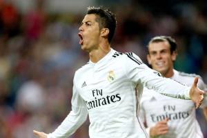 celebración de 4 goles de cr7 con el real madrid ante el elche 2014