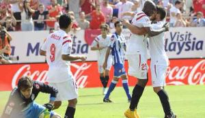 mpulsado por un arrebatador Mbia, con un doblete, y bajo el son de Banega, el Sevilla se confirma arriba con una victoria rotunda. Deulofeu da tres asistencias y Bacca y Vitolo también mojan