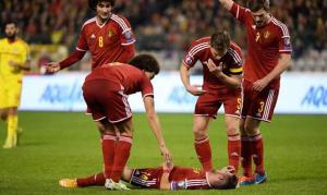 Mertens sufrió un terrible golpe de K.O. en el empate sin goles entre Bélgica y Gales
