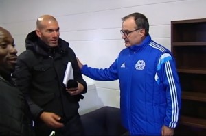 Bielsa y Zidane tuvieron un emotivo encuentro en Marsella.