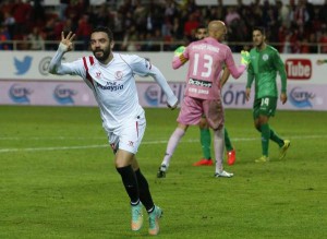 5-1. El Sevilla, con Reyes en figura y triplete de Aspas, a octavos de copa del rey