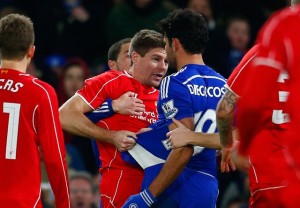 Diego Costa contra el Liverpool