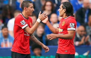 Falcao y Di María en el Manchester United