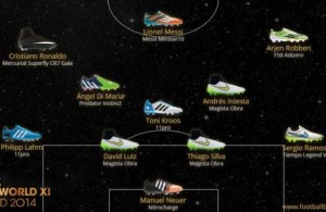 adidas y Nike dominan en el once ideal de la FIFA del 2014.