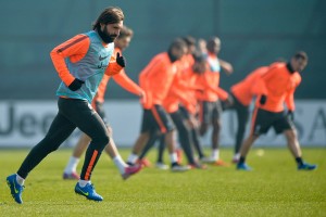 Andrea Pirlo entrenando con la Juventus