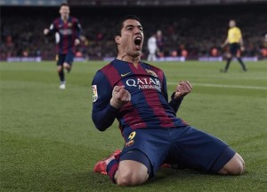 AAsí celebró el gol Luis Suárez