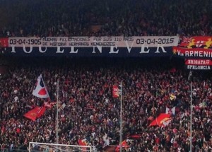 Genoa celebra el cumpleaños de Boca en las gradas del Luigi Ferraris
