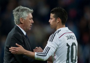 Ancelotti y James