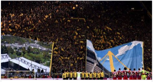 Espectacular recibimiento de los fans del Dortmund