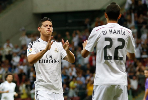 James y Di María en el Real Madrid