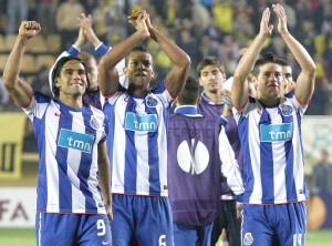 James, Falcao y Guarín en el Porto