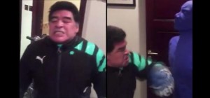 Diego Armando Maradona mostró sus habilidades en el boxeo