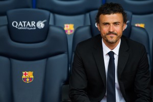 Luis Enrique en el banco de Barcelona