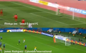 Jugador coreano emuló el golazo de @jamesdrodriguez a Uruguay.