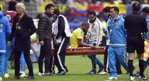 Ruptura completa de ligamento cruzado anterior para Edwin Valencia