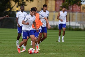 Falcao entrenando con el Chelsea