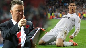 Louis van Gaal y Cristiano Ronaldo