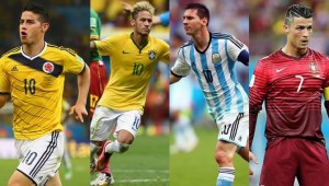 James, Neymar, Messi y Ronaldo