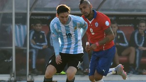 Messi y Vidal en la final