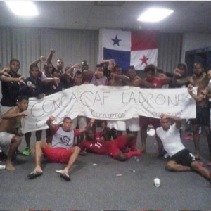 Los jugadores de Panamá compartieron esta imagen del vestuario tras el partido ante México: