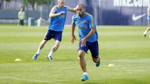 Javiern Mascherano entrenando con Barcelona