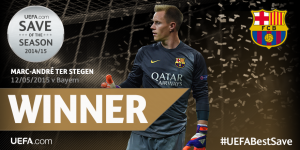 Ter Stegen mejor atajada UEFA