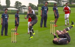 David Ospina hace reír jugando cricket