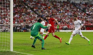 Lewandoski marca el gol de la final de la audi cup 2015 y le da el título al bayern munich