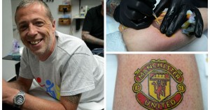 Hinchas del City se deja en la piel el escudo del United