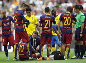 Leo Messi lesionado con Barcelona