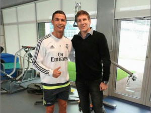 Palermo visitó a Cristiano Ronaldo en su gira europea