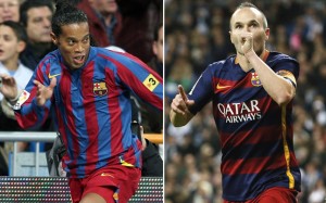 Ronaldinho e Iniesta, aplaudidos en territorio hostil!