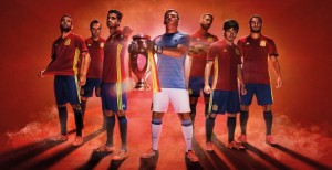 El uniforme de local que estará utilizando España en la Eurocopa 2016.