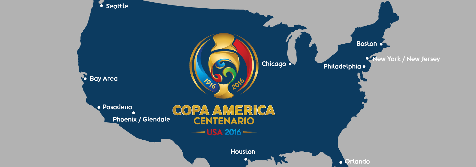 Las 10 sedes de la Copa América Centenario 2016