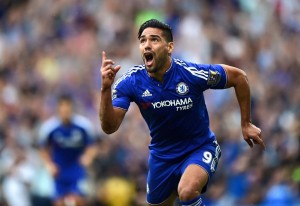 Falcao celebrando con el Chelsea