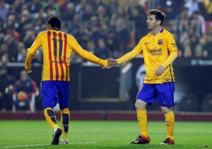 Messi y Neymar contra el Valencia